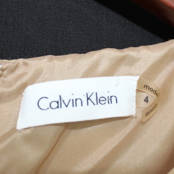 Calvin Klein Tan Pleated Dress, sz: 4 - Picture 2 of 8